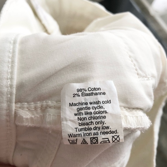 J Crew Women's Size 25 White Cropped Pants, Front Zipper Pockets & Zipper Ankle - Picture 4 of 6